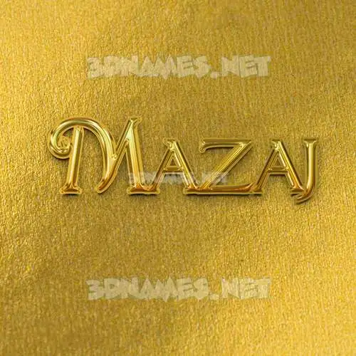 mazaj in All Gold style - 3D name wallpaper mazaj in All Gold style - 3D name wallpaper