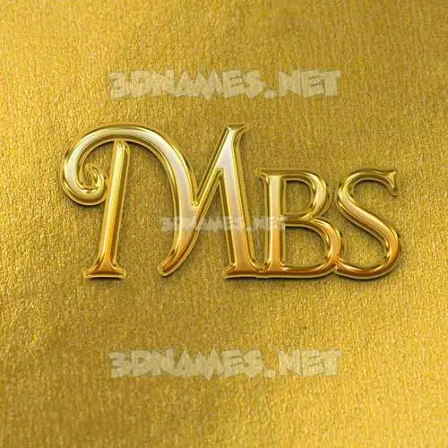 mbs in All Gold style - 3D name wallpaper