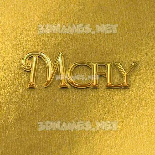 mcfly in All Gold style - 3D name wallpaper