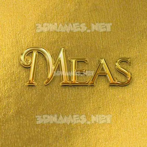 meas in All Gold style - 3D name wallpaper meas in All Gold style - 3D name wallpaper