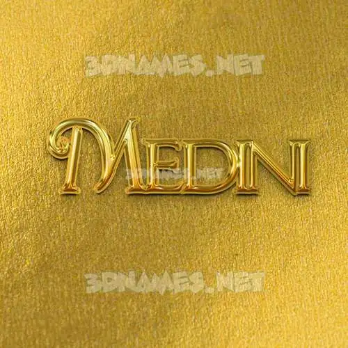 medini in All Gold style - 3D name wallpaper