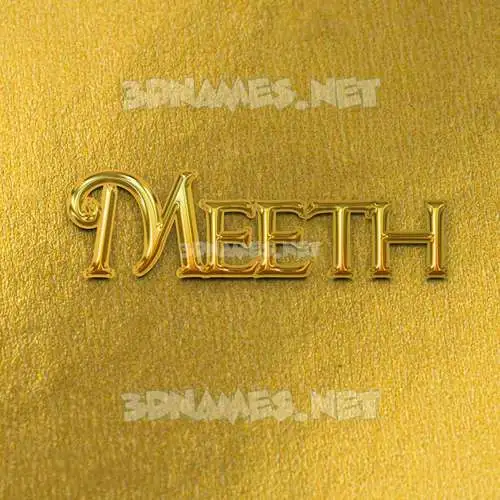 meeth in All Gold style - 3D name wallpaper meeth in All Gold style - 3D name wallpaper