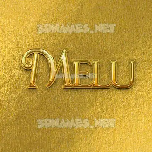 melu in All Gold style - 3D name wallpaper
