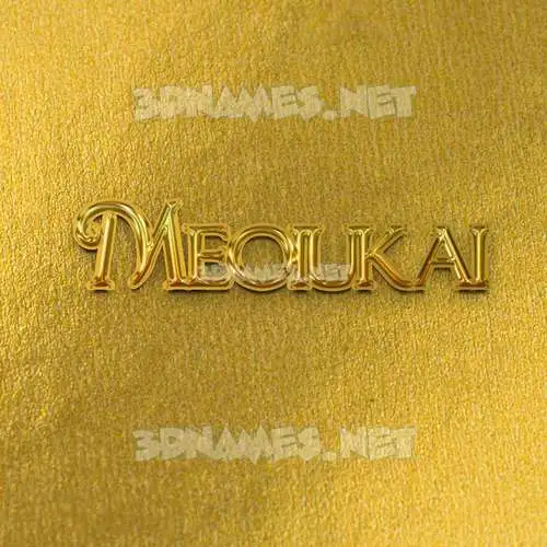 meoiukai in All Gold style - 3D name wallpaper