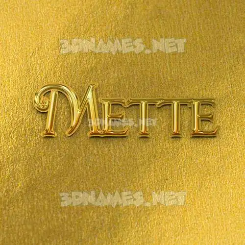 mette in All Gold style - 3D name wallpaper mette in All Gold style - 3D name wallpaper