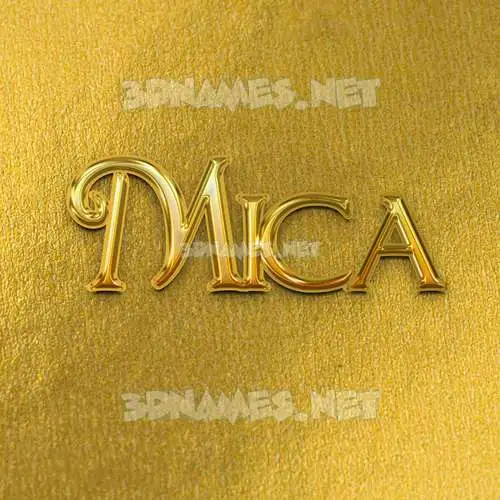 mica in All Gold style - 3D name wallpaper