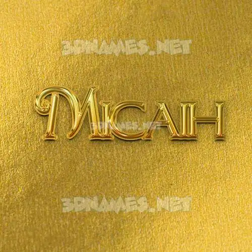 micaih in All Gold style - 3D name wallpaper