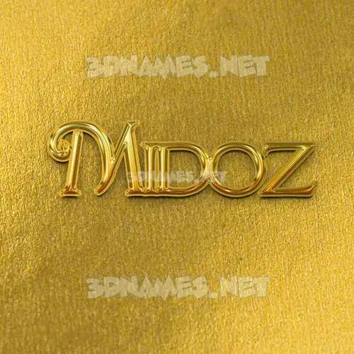 midoz in All Gold style - 3D name wallpaper midoz in All Gold style - 3D name wallpaper
