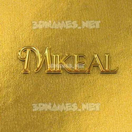 mikeal in All Gold style - 3D name wallpaper