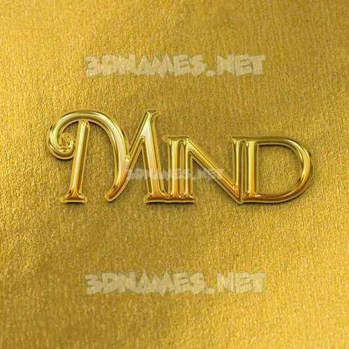 mind in All Gold style - 3D name wallpaper