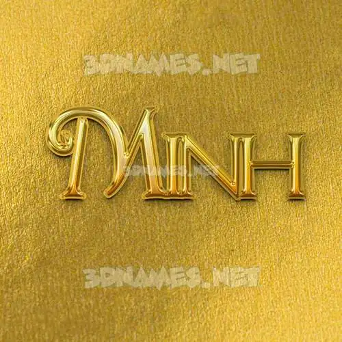 minh in All Gold style - 3D name wallpaper