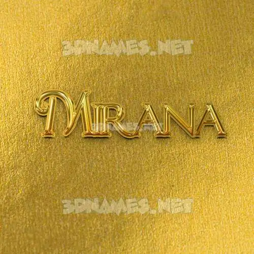 mirana in All Gold style - 3D name wallpaper