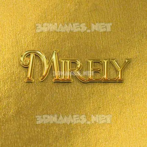 mirely in All Gold style - 3D name wallpaper