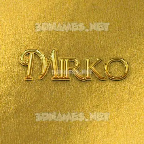 mirko in All Gold style - 3D name wallpaper