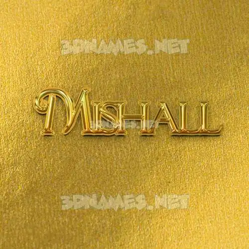 mishall in All Gold style - 3D name wallpaper mishall in All Gold style - 3D name wallpaper