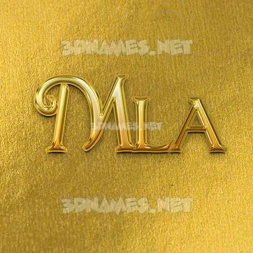 mla in All Gold style - 3D name wallpaper