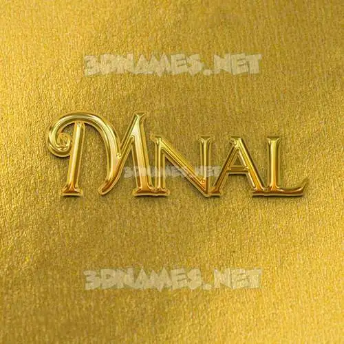 mnal in All Gold style - 3D name wallpaper mnal in All Gold style - 3D name wallpaper