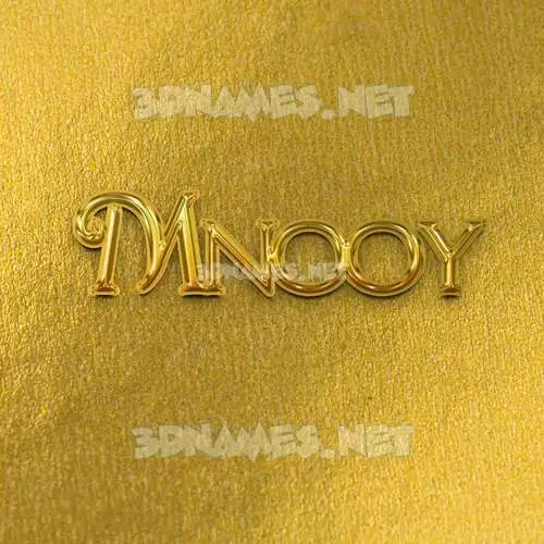 mnooy in All Gold style - 3D name wallpaper