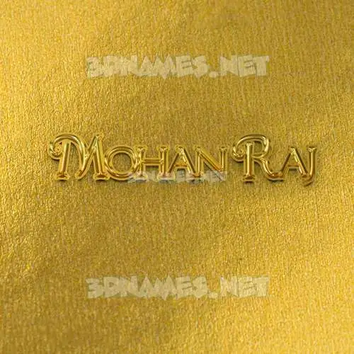 mohan raj in All Gold style - 3D name wallpaper