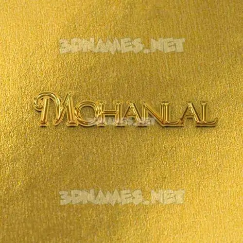 mohanlal in All Gold style - 3D name wallpaper