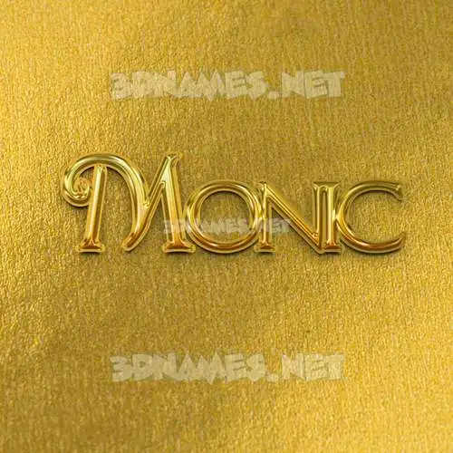 monic in All Gold style - 3D name wallpaper