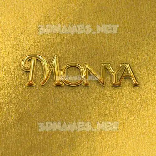 monya in All Gold style - 3D name wallpaper