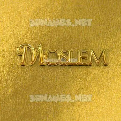 moslem in All Gold style - 3D name wallpaper