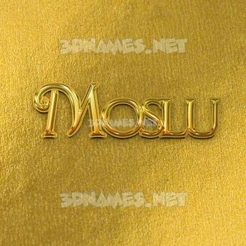 moslu in All Gold style - 3D name wallpaper moslu in All Gold style - 3D name wallpaper