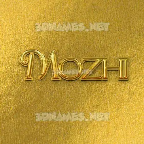 mozhi in All Gold style - 3D name wallpaper