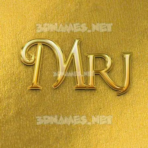 mrj in All Gold style - 3D name wallpaper