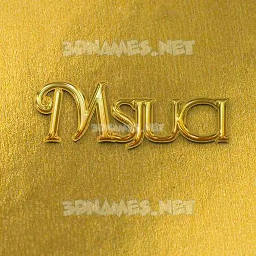 msjuci in All Gold style - 3D name wallpaper