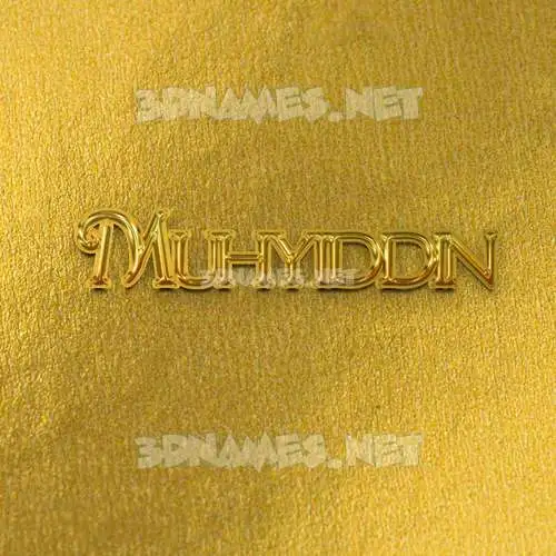 muhyiddin in All Gold style - 3D name wallpaper
