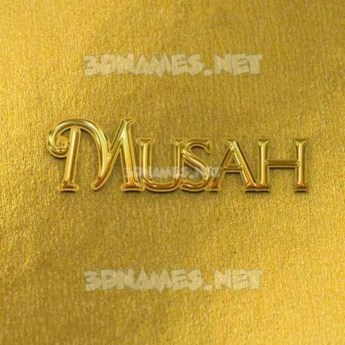 musah in All Gold style - 3D name wallpaper