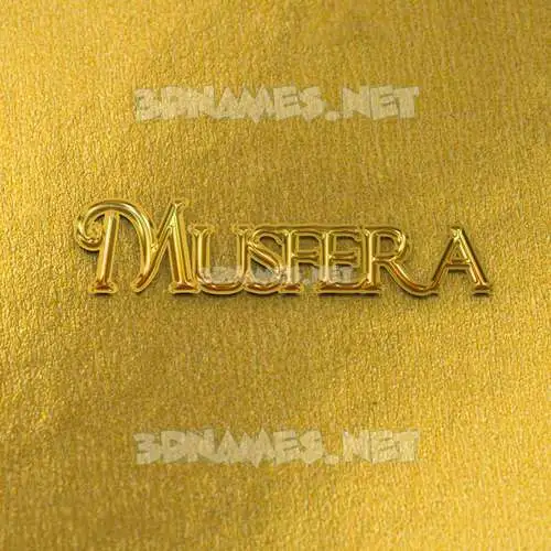musfera in All Gold style - 3D name wallpaper