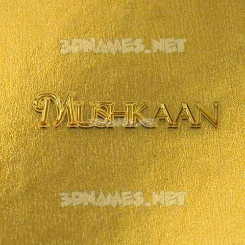 mushkaan in All Gold style - 3D name wallpaper mushkaan in All Gold style - 3D name wallpaper