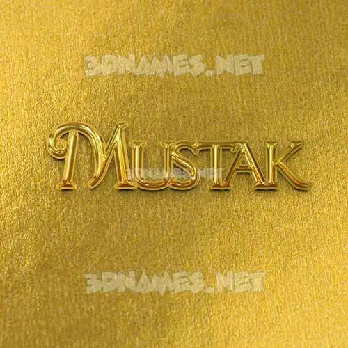 mustak in All Gold style - 3D name wallpaper