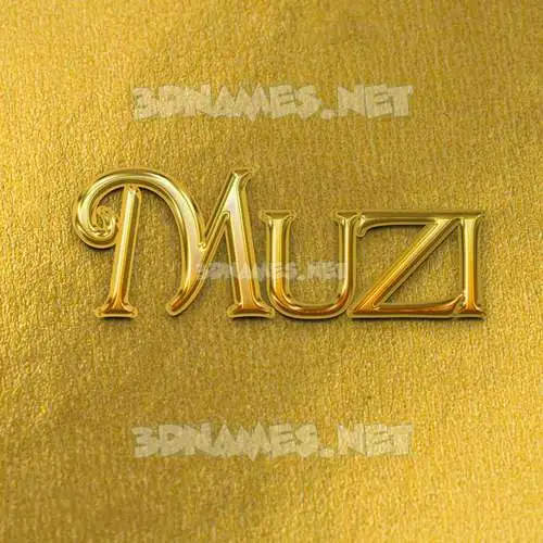 muzi in All Gold style - 3D name wallpaper