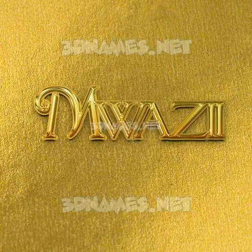 mwazii in All Gold style - 3D name wallpaper