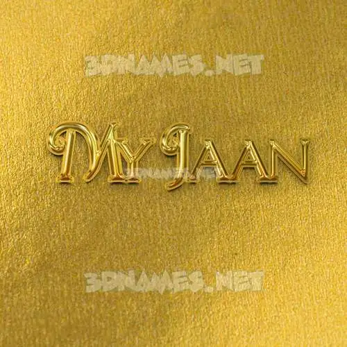 my jaan in All Gold style - 3D name wallpaper