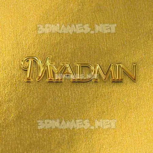 myadmin in All Gold style - 3D name wallpaper