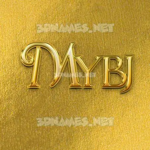 mybj in All Gold style - 3D name wallpaper mybj in All Gold style - 3D name wallpaper