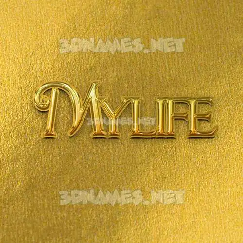 mylife in All Gold style - 3D name wallpaper mylife in All Gold style - 3D name wallpaper