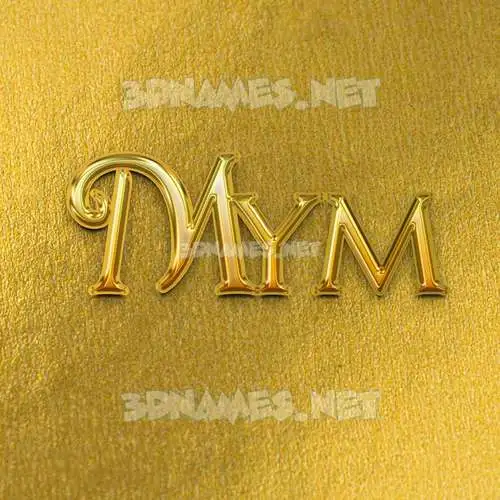 mym in All Gold style - 3D name wallpaper