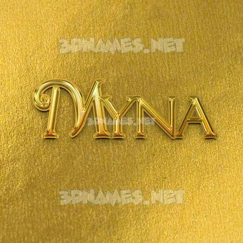 myna in All Gold style - 3D name wallpaper