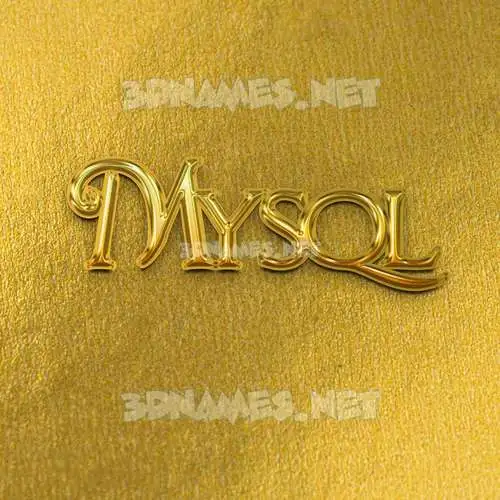 mysql in All Gold style - 3D name wallpaper