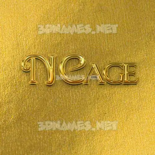 n cage in All Gold style - 3D name wallpaper n cage in All Gold style - 3D name wallpaper