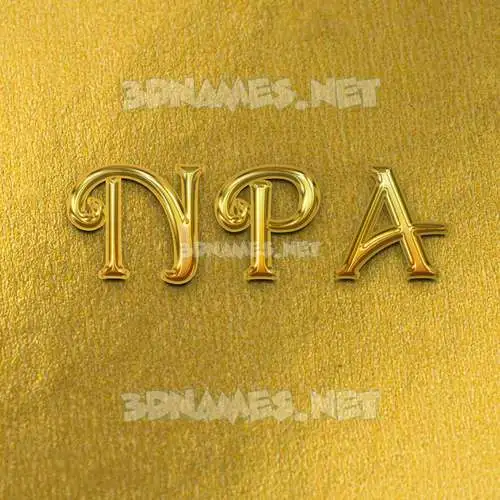 n p a in All Gold style - 3D name wallpaper