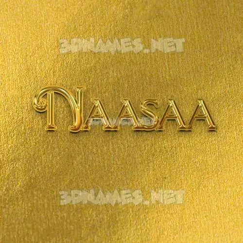 naasaa in All Gold style - 3D name wallpaper