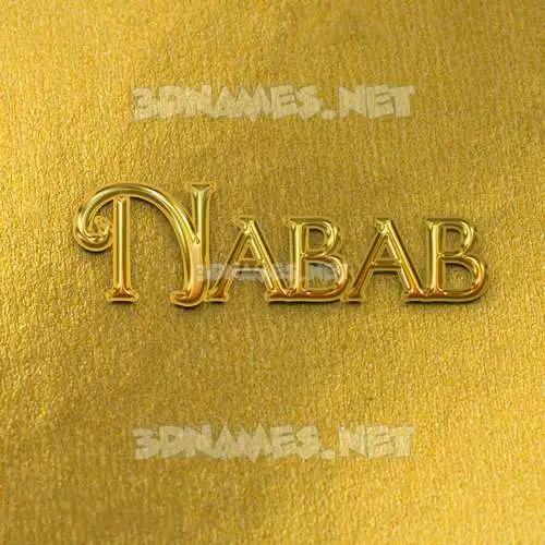 nabab in All Gold style - 3D name wallpaper