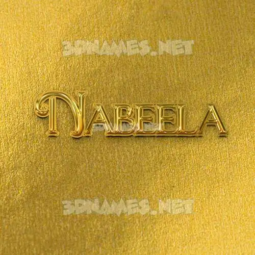 nabeela in All Gold style - 3D name wallpaper